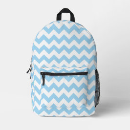 Blue Zigzag, Blue Zickzack, geometrisches Muster Bedruckter Rucksack