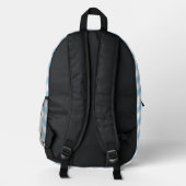 Blue Zigzag, Blue Zickzack, geometrisches Muster Bedruckter Rucksack (Rückseite)