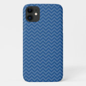 Blue Zigzag, Blue Zickzack, geometrisches Muster Case-Mate iPhone Hülle (Rückseite)