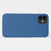 Blue Zigzag, Blue Zickzack, geometrisches Muster Case-Mate iPhone Hülle (Rückseite (Horizontal))