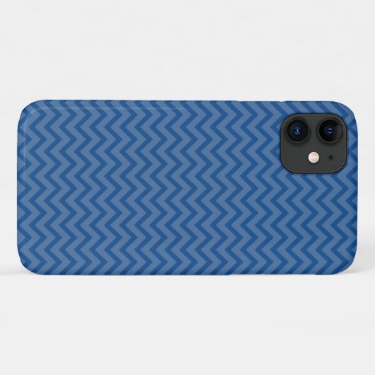 Blue Zigzag, Blue Zickzack, geometrisches Muster Case-Mate iPhone Hülle (Rückseite (Horizontal))