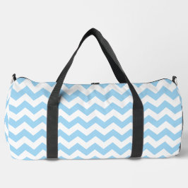 Blue Zigzag, Blue Zickzack, geometrisches Muster Duffle Bag