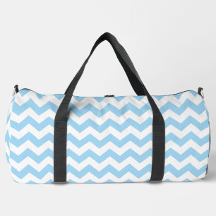 Blue Zigzag, Blue Zickzack, geometrisches Muster Duffle Bag