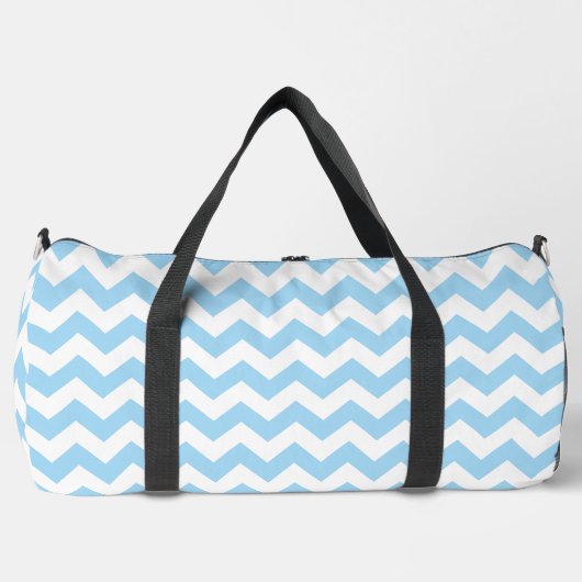 Blue Zigzag, Blue Zickzack, geometrisches Muster Duffle Bag (Vorderseite)