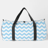 Blue Zigzag, Blue Zickzack, geometrisches Muster Duffle Bag (Rückseite)