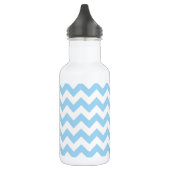 Blue Zigzag, Blue Zickzack, geometrisches Muster Edelstahlflasche (Links)