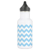 Blue Zigzag, Blue Zickzack, geometrisches Muster Edelstahlflasche (Rechts)