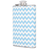 Blue Zigzag, Blue Zickzack, geometrisches Muster Flachmann (Links)