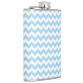 Blue Zigzag, Blue Zickzack, geometrisches Muster Flachmann (Rechts)