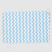 Blue Zigzag, Blue Zickzack, geometrisches Muster Golfhandtuch (Horizontal)