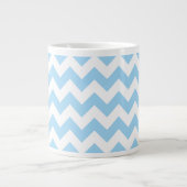 Blue Zigzag, Blue Zickzack, geometrisches Muster Jumbo-Tasse (Vorderseite)