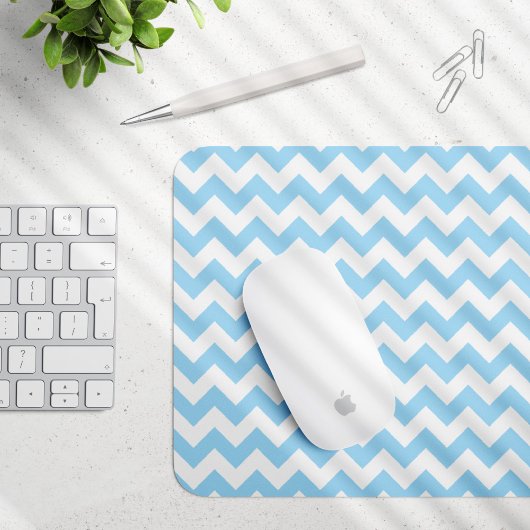 Blue Zigzag, Blue Zickzack, geometrisches Muster Mousepad