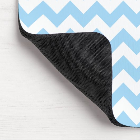 Blue Zigzag, Blue Zickzack, geometrisches Muster Mousepad (Ecke)
