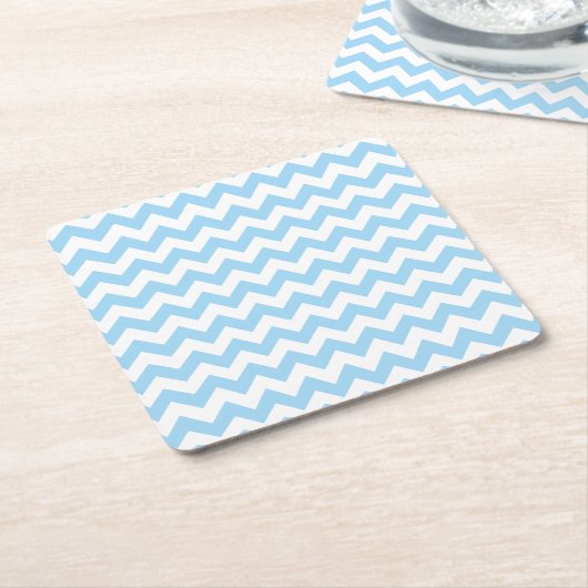 Blue Zigzag, Blue Zickzack, geometrisches Muster Rechteckiger Pappuntersetzer (angewinkelt)