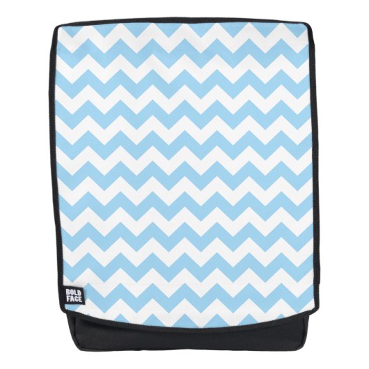 Blue Zigzag, Blue Zickzack, geometrisches Muster Rucksack (Vorderseite)