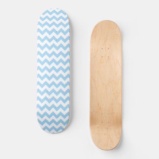 Blue Zigzag, Blue Zickzack, geometrisches Muster Skateboard (Vorderseite)
