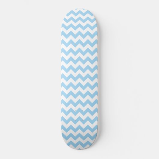 Blue Zigzag, Blue Zickzack, geometrisches Muster Skateboard (Vorderseite)