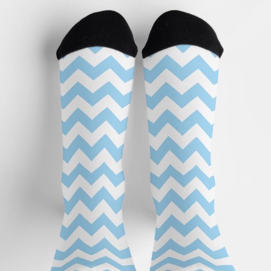 Blue Zigzag, Blue Zickzack, geometrisches Muster Socken (Oben)