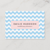 Blue Zigzag, Blue Zickzack, geometrisches Muster Visitenkarte (Vorderseite)
