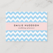 Blue Zigzag, Blue Zickzack, geometrisches Muster Visitenkarte (Vorderseite)