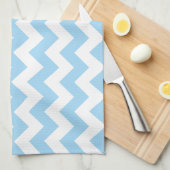 Blue Zigzag, Blue Zickzack, Wave Pattern, Ihr Name Geschirrtuch (Viertel Falte)