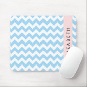 Blue Zigzag, Blue Zickzack, Wave Pattern, Ihr Name Mousepad (Mit Mouse)
