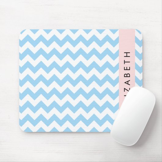 Blue Zigzag, Blue Zickzack, Wave Pattern, Ihr Name Mousepad (Mit Mouse)