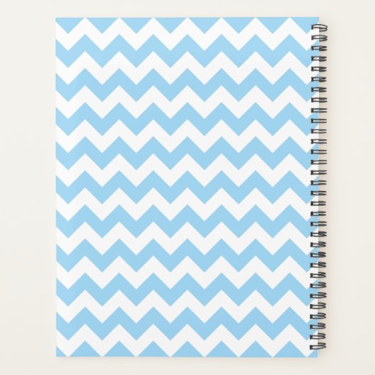 Blue Zigzag, Blue Zickzack, Wave Pattern, Ihr Name Planer (Rückseite)