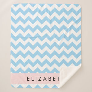 Blue Zigzag, Blue Zickzack, Wave Pattern, Ihr Name Sherpadecke