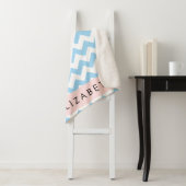 Blue Zigzag, Blue Zickzack, Wave Pattern, Ihr Name Sherpadecke (Beispiel)