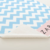 Blue Zigzag, Blue Zickzack, Wave Pattern, Ihr Name Sherpadecke (3/4)