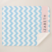 Blue Zigzag, Blue Zickzack, Wave Pattern, Ihr Name Sherpadecke (Vorderseite (Horizontal))