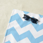 Blue Zigzag, Blue Zickzack, Wave Pattern, Ihr Name Strandtuch (Beispiel)