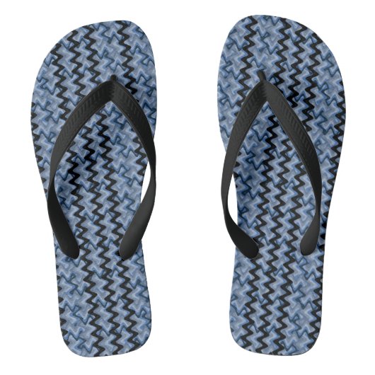 Blue Zigzag Flip Flops Badesandalen (Fußbett)