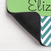 Blue Zigzag, Green Zigzag, Zickzack, Ihr Name Mousepad (Ecke)