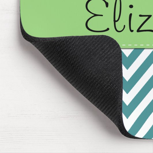 Blue Zigzag, Green Zigzag, Zickzack, Ihr Name Mousepad (Ecke)