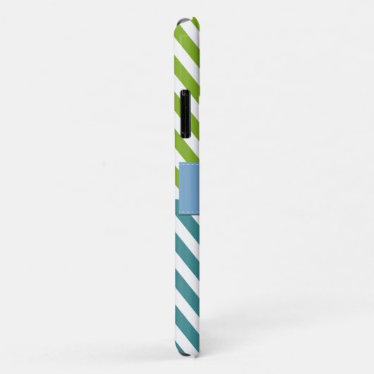 Blue Zigzag, Green Zigzag, Zickzack, Monogram Case-Mate iPhone Hülle (Hinten/Rechts)