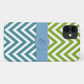 Blue Zigzag, Green Zigzag, Zickzack, Monogram Case-Mate iPhone Hülle (Rückseite (Horizontal))