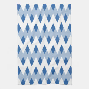 Blue Zigzag Muster mit Diamantformen. Handtuch