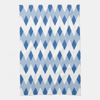 Blue Zigzag Muster mit Diamantformen. Handtuch