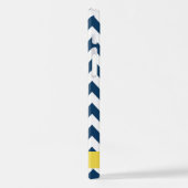 Blue Zigzag, Navy Blue Zickzack, Ihr Name iPhone Hülle (Linke Seite)