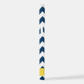 Blue Zigzag, Navy Blue Zickzack, Ihr Name iPhone Hülle (Rechte Seite)