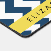 Blue Zigzag, Navy Blue Zickzack, Ihr Name Schreibtischunterlage (Ecke)