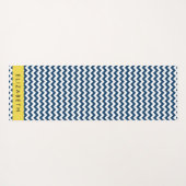 Blue Zigzag, Navy Blue Zickzack, Ihr Name Yogamatte (Rückseite (Horizontal))