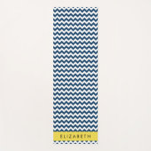Blue Zigzag, Navy Blue Zickzack, Ihr Name Yogamatte (Vorderseite)