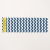 Blue Zigzag, Navy Blue Zickzack, Ihr Name Yogamatte (Vorderseite (Horizontal))