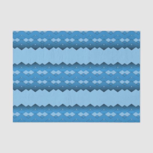 Blue Zigzag Seidenpapier (Vorderseite)