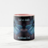 Blue Zinnia Blume Personalisiert Zweifarbige Tasse (Mittel)