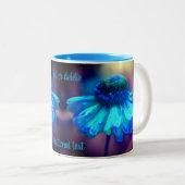 Blue Zinnia Blume Personalisiert Zweifarbige Tasse (VorderseiteRechts)