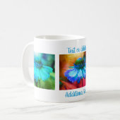 Blue Zinnia Blumengestein Personalisiert Kaffeetasse (Vorderseite Links)